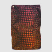 絡み合っ描たジャートネットのような赤ワイン ゴルフタオル (正面)