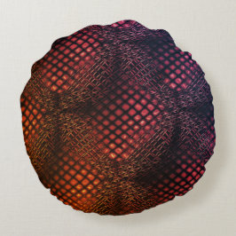 絡み合っ描たジャートネットのような赤ワイン ラウンドクッション