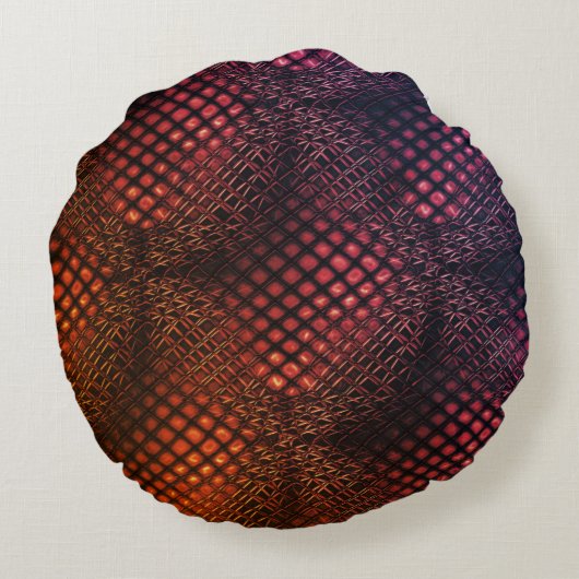 絡み合っ描たジャートネットのような赤ワイン ラウンドクッション (裏面)