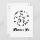 絡み合わせた白い星形五角形 ポストカード (正面/裏面)