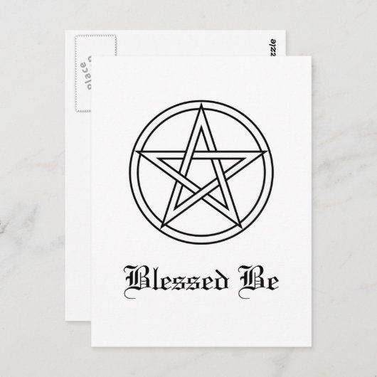 絡み合わせた白い星形五角形 ポストカード (正面/裏面)