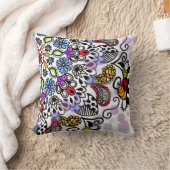 絡カラフル線デザイン クッション (ブランケット)