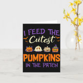 給ランチの女 私が最もかわいいカボチャの恋人を育てるハロウィン カード (黄色い花)