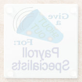 給与の専門家に声を出す ガラスコースター (裏面)