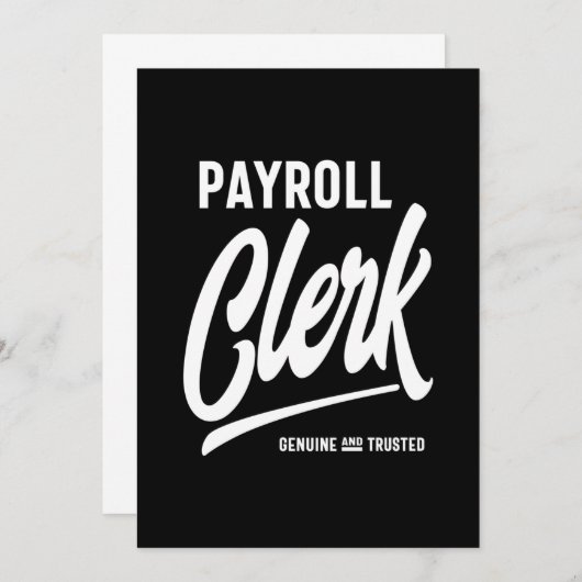 給与事務担当者の役職のギフト サンキューカード (正面/裏面)