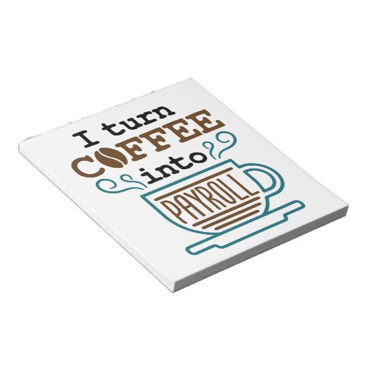 給与計算係Iがコーヒーを給与に変える ノートパッド (アングル)