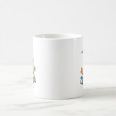 給仕Messy Bun学校の最終日 コーヒーマグカップ (中央)