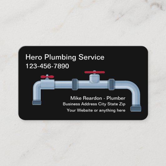給排水管カッコいい配管配管管 名刺 (正面)