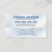 給排水衛生設備およびタイル表示サービスの名刺 名刺 (裏面)