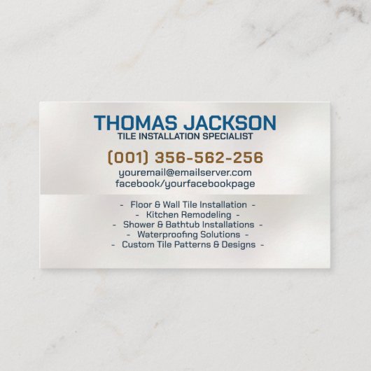 給排水衛生設備およびタイル表示サービス 名刺 (裏面)