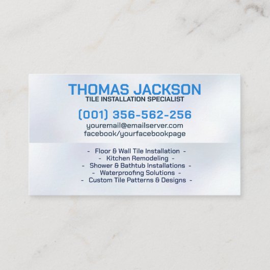 給排水衛生設備およびタイル表示サービス 名刺 (裏面)