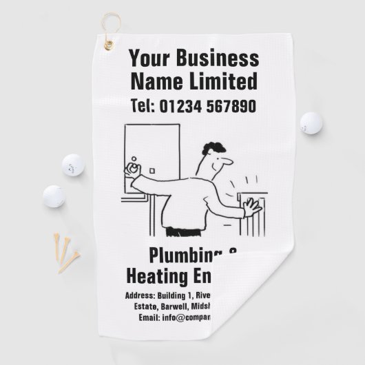 給排水衛生設備および暖房エンジニアデザイン ゴルフタオル (インサイチュ)