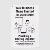 給排水衛生設備および暖房エンジニアデザイン ゴルフタオル (正面)