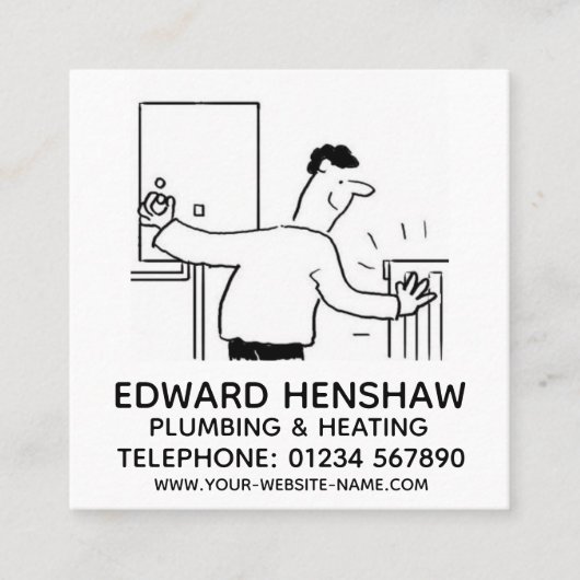 給排水衛生設備および暖房 スクエア名刺 (正面)