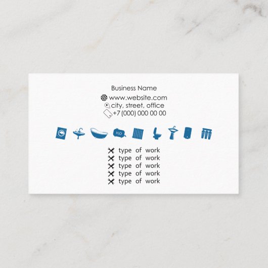 給排水衛生設備の修理とサービスの名刺 名刺 (裏面)