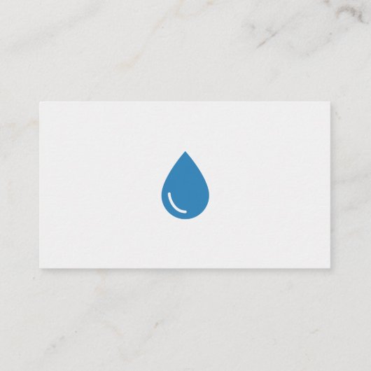 給排水衛生設備またはハウスクリーニング – ウォータードロップ 名刺 (裏面)