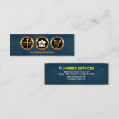 給排水衛生設備アイコン青い吹き出し給排水衛生設備 スキニー名刺 (正面/裏面)