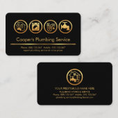 給排水衛生設備スタイリッシュアイコン配管設備サービス 名刺 (正面/裏面)