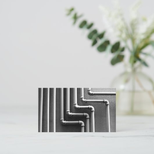 給排水衛生設備配管の名刺テンプレート 名刺 (スタンド正面)