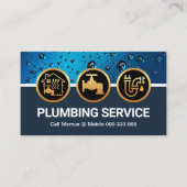 給排水衛生設備配管アイコンウォータードロップ名刺 名刺 (正面)