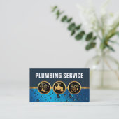 給排水衛生設備配管アイコン[ウォータードロップ] 名刺 (スタンド正面)