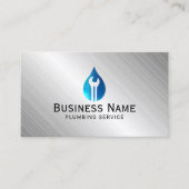 給排水衛生設備配管ウォータードロップツールロゴメタル 名刺 (正面)