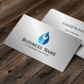 給排水衛生設備配管ウォータードロップツールロゴメタル 名刺