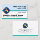 給排水衛生設備配管サービスの青い画層 名刺 (正面/裏面)