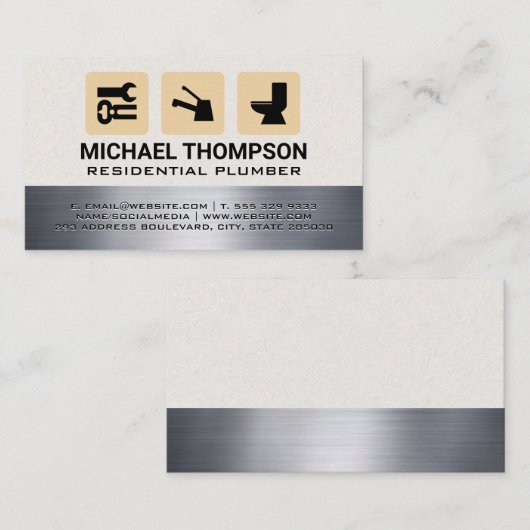 給排水衛生設備配管サービスアイコン 名刺 (正面/裏面)