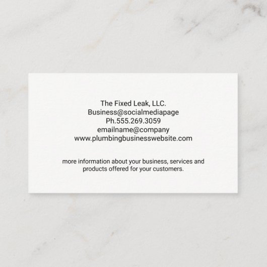 給排水衛生設備配管サービスアイコン | 配管工 名刺 (裏面)