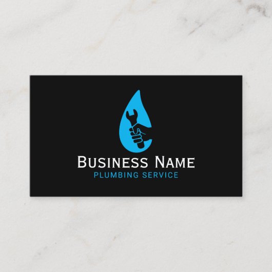 給排水衛生設備配管サービスハンドレンチ水滴平野 名刺 (正面)