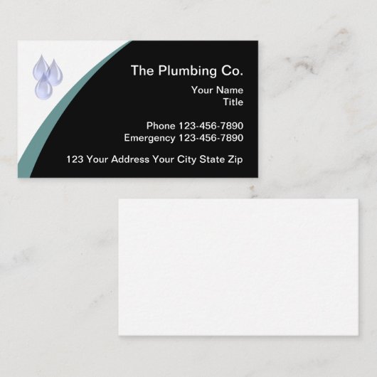 給排水衛生設備配管サービスモダンデザイン 名刺 (正面/裏面)