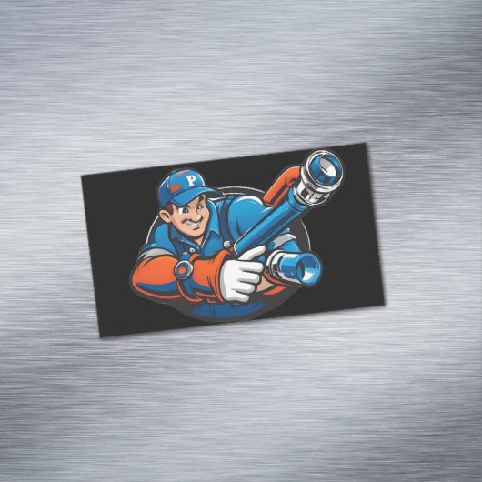 給排水衛生設備配管サービスロゴ マグネット名刺 (インサイチュ)