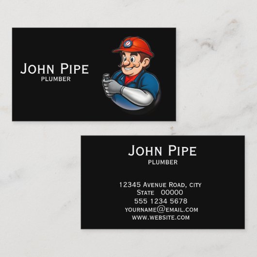 給排水衛生設備配管サービスロゴ 名刺 (正面/裏面)