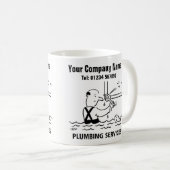 給排水衛生設備配管サービス漫画のマグカップ コーヒーマグカップ (正面右)