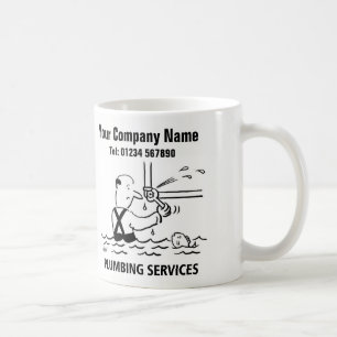 給排水衛生設備配管サービス漫画のマグカップ コーヒーマグカップ
