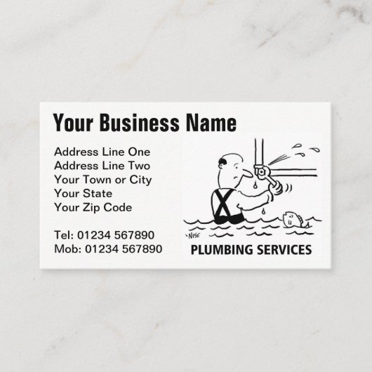 給排水衛生設備配管サービス漫画の名刺 名刺 (正面)