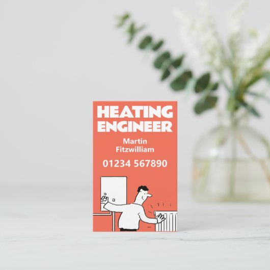 給排水衛生設備配管ボイラーおよび暖房技術者 名刺 (スタンド正面)