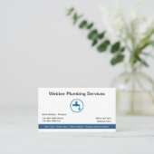 給排水衛生設備配管モダンサービスロゴテンプレート 名刺 (スタンド正面)