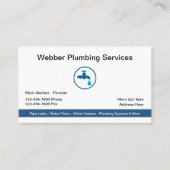 給排水衛生設備配管モダンサービスロゴテンプレート 名刺 (正面)