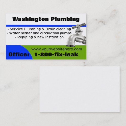 給排水衛生設備配管名刺 名刺 (正面/裏面)