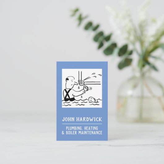 給排水衛生設備、暖房、ボイラーのメンテナンス。プラマー 名刺 (スタンド正面)