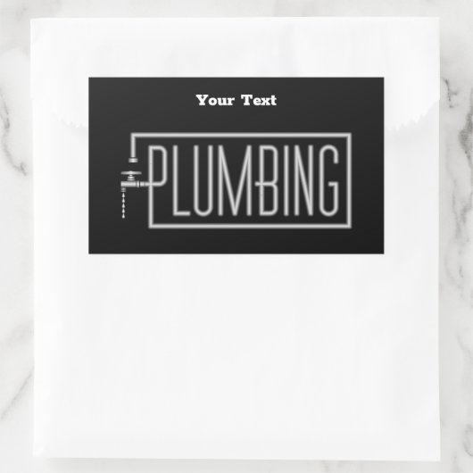 給排水衛生設備 – 配管と滴下ファセットカスタム 長方形シール (バッグ)