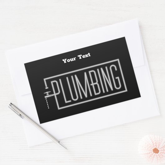 給排水衛生設備 – 配管と滴下ファセットカスタム 長方形シール (封筒)