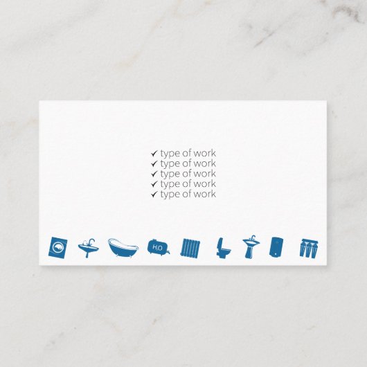 給排水設備の修理とサーユニークビスの名刺 名刺 (裏面)