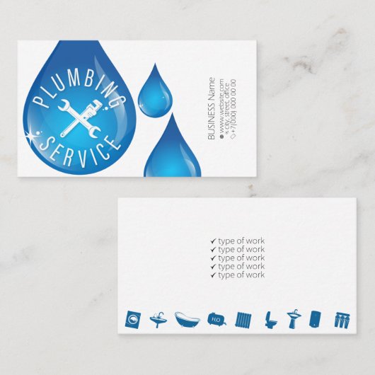 給排水設備の修理とサーユニークビスの名刺 名刺 (正面/裏面)