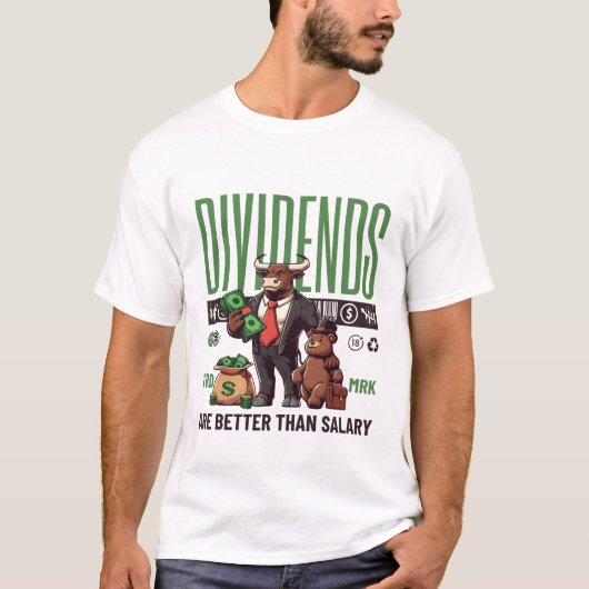 給料より配当金 Tシャツ (正面)