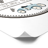 給油ステーションのレースカー乗り入れ標識 ポスター (角)