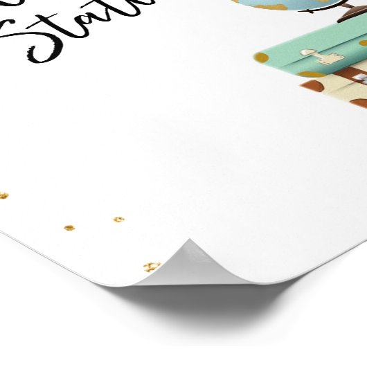 給油ステーションバーのサイン旅行恋しく思シャワーミセスへ。 ポスター (角)