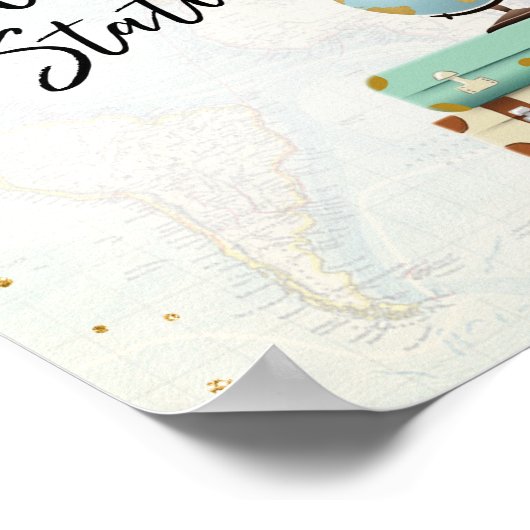 給油ステーションバーのサイン旅行恋しく思シャワーミセスへ。 ポスター (角)